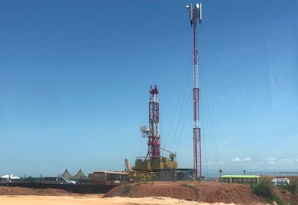 Oil drilling rig in Uganda